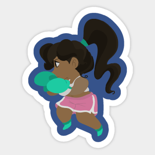 Cute Little Boxer Girl Sticker